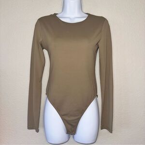 Zara Beige Long Sleeve Body Suit
